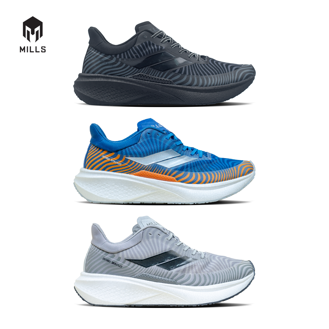 Mills Sepatu Lari Running Shoes Enermax Dynaplate Black / DK Grey 9100702