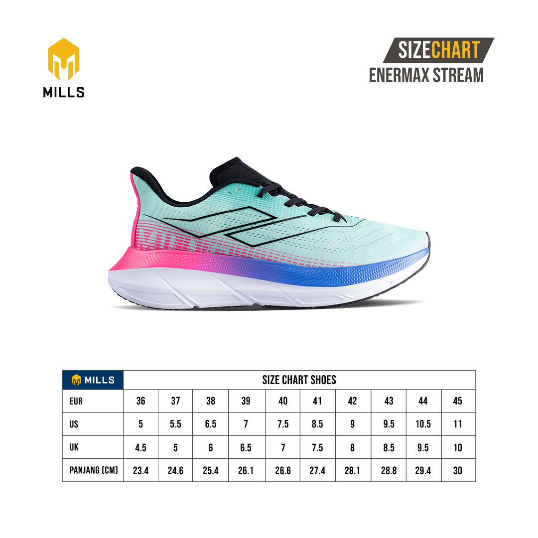 Mills Sepatu Lari Running Shoes Enermax Stream DK Grey / Orange / White 9103204