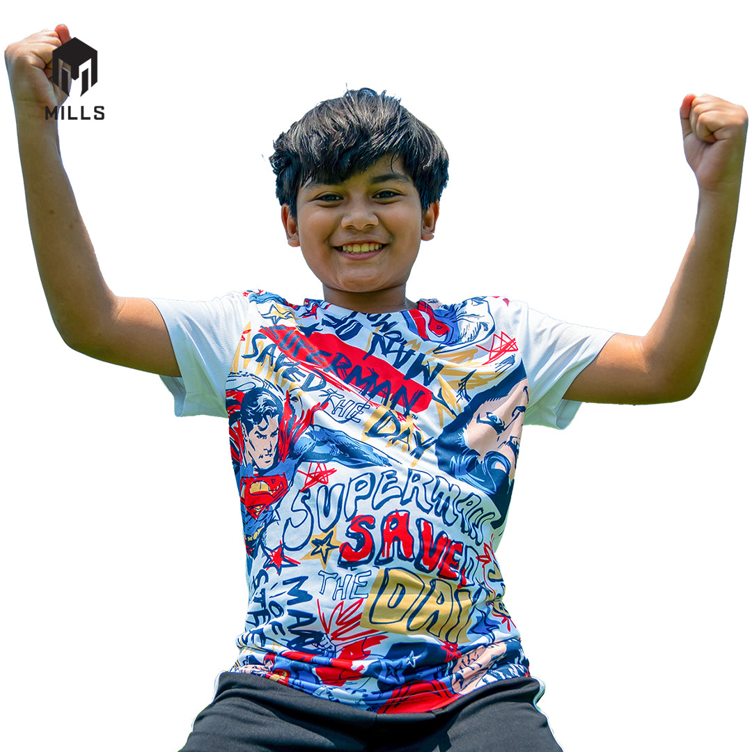 MILLS Superman Baju Olahraga Running Shirt Tee Shirt Kids 45001DC