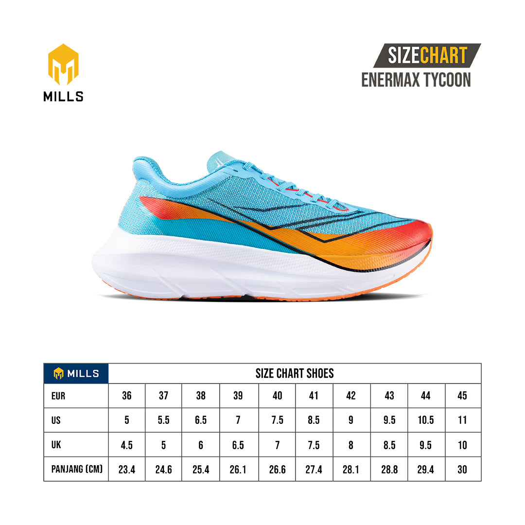 Mills Sepatu Lari Running Shoes Enermax Tycoon LT Blue / Orange / White 9102702