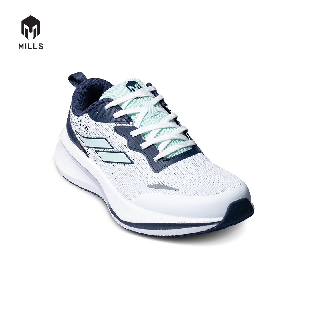Mills Sepatu Lari Running Shoes Dynaplate Fineknit White / Tosca / Navy 9103602