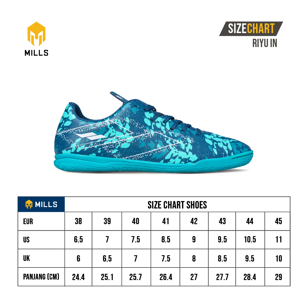MILLS SEPATU FUTSAL RIYU IN WHITE/MINT.TURQUOISE/BLACK 9404404