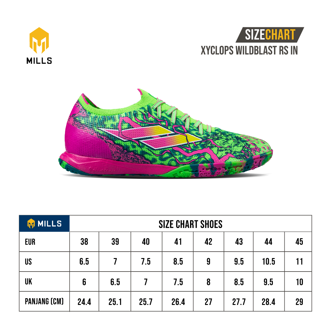 MILLS SEPATU FUTSAL XYCLOPS WILDBLAST RS IN GREEN/NAVY/MAGENTA 9404301