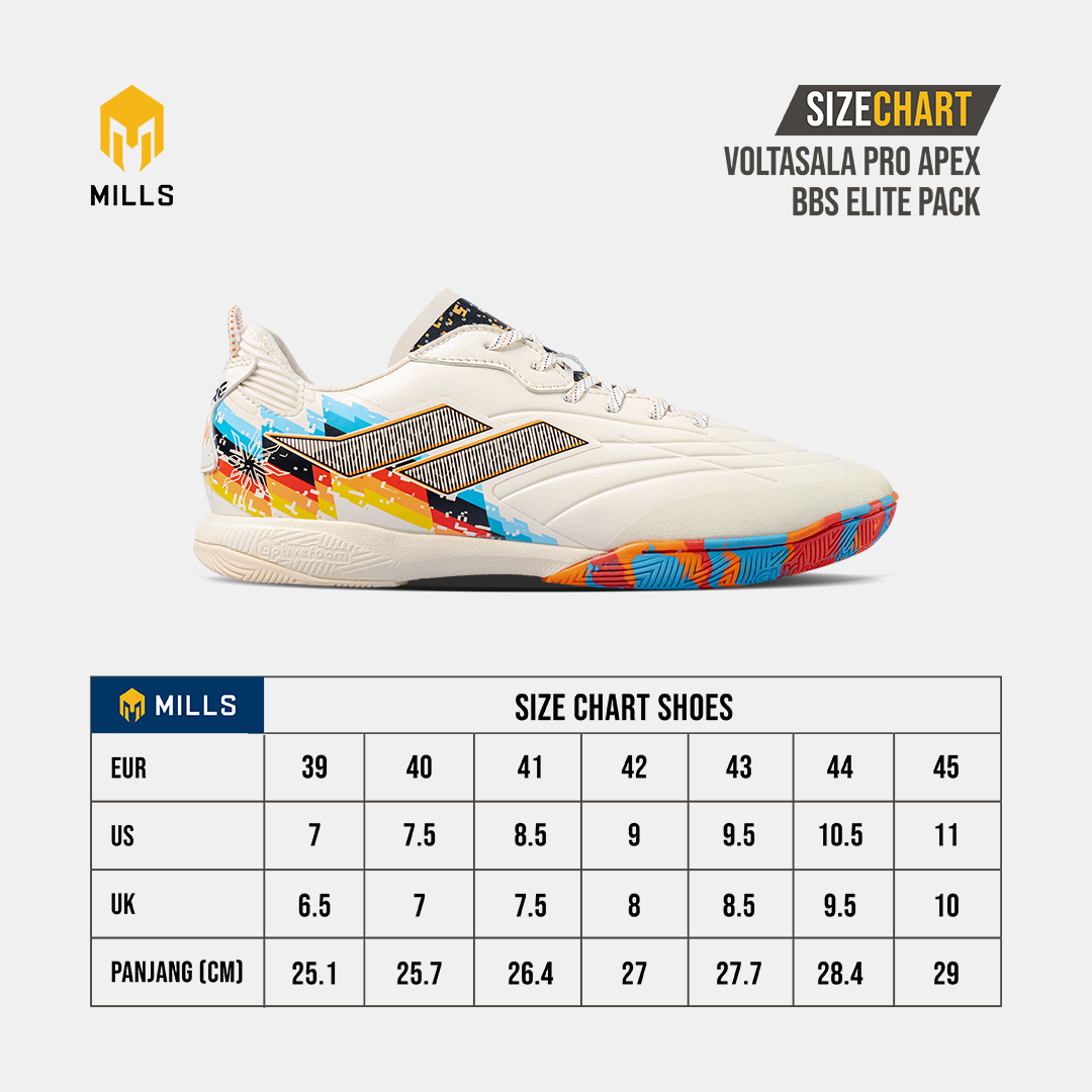 MILLS SEPATU FUTSAL VOLTASALA PRO APEX BBS ELITE PACK WINTER.WHITE/ORANGE/BLUE/BLACK 9501706