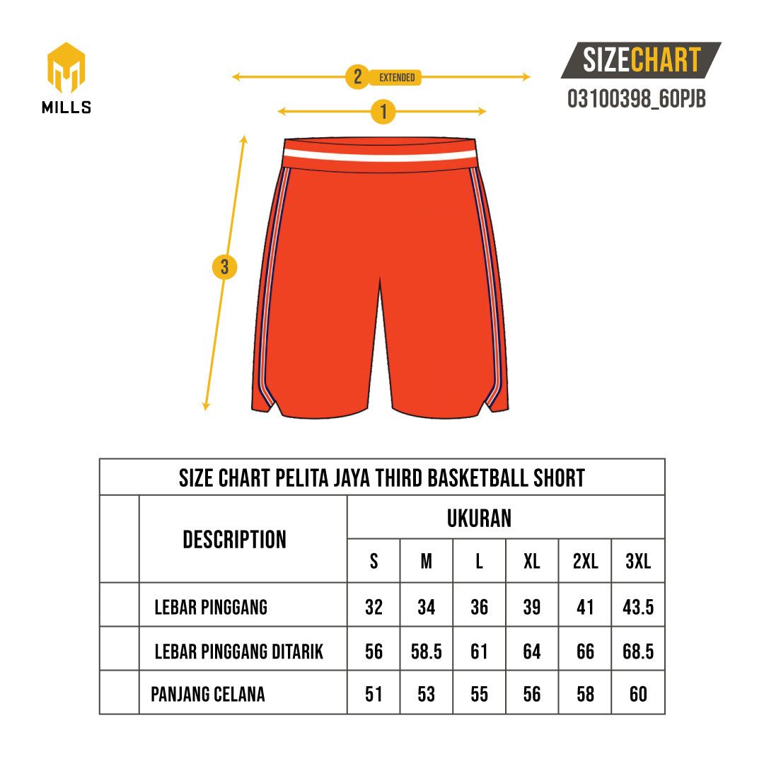 MILLS PELITA JAYA THIRD BASKETBALL SHORT ORANGE 03100398