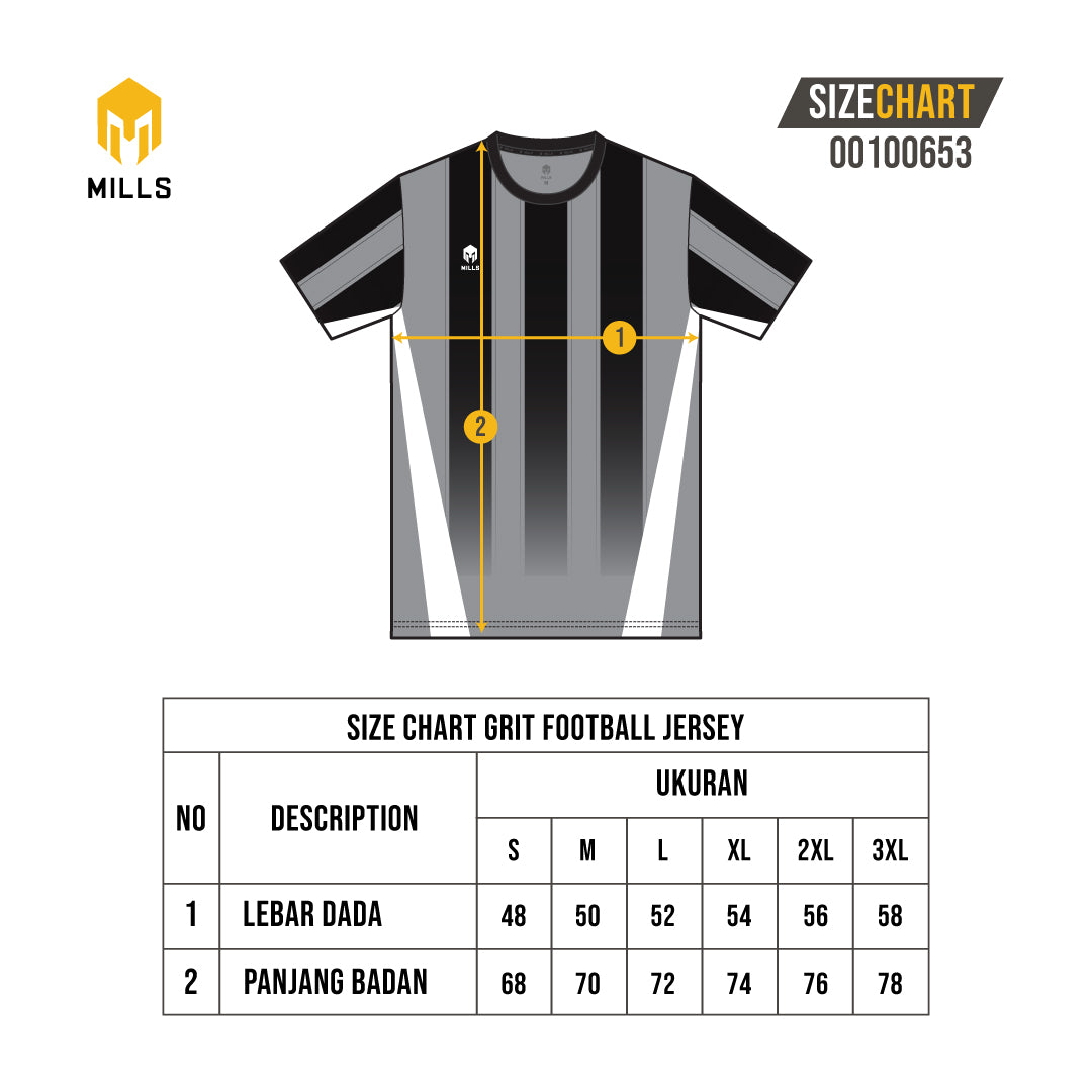 MILLS BAJU OLAHRAGA JERSEY SEPAKBOLA FUTSAL SOCCER GRIT FOOTBALL JERSEY 00100653