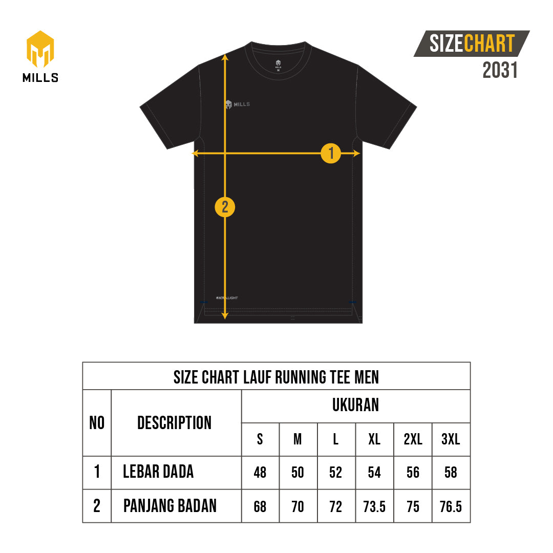 MILLS Baju Olahraga Running Lauf Running Tee Men 2031