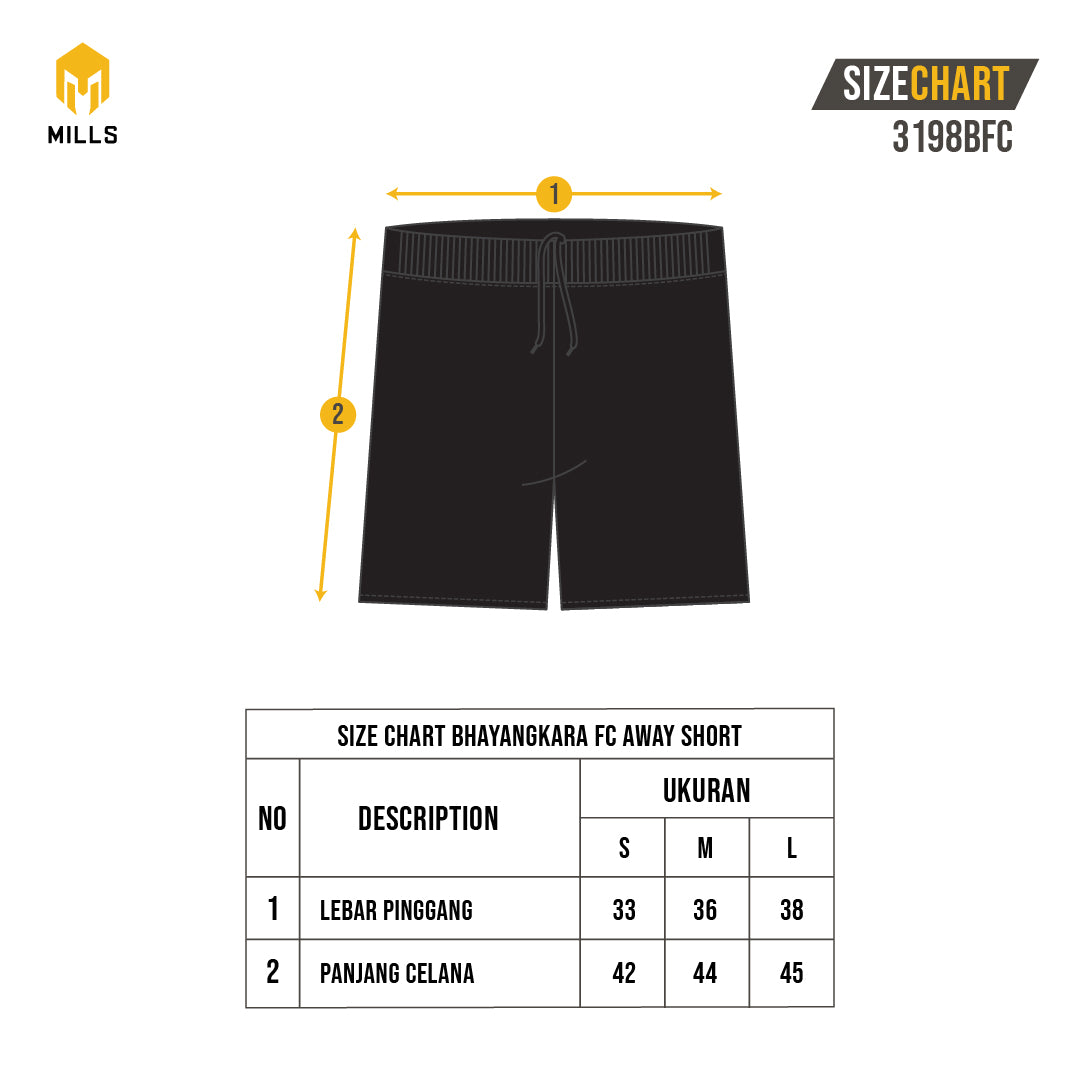 MILLS BHAYANGKARA FC AWAY SHORT BLACK 3198BC