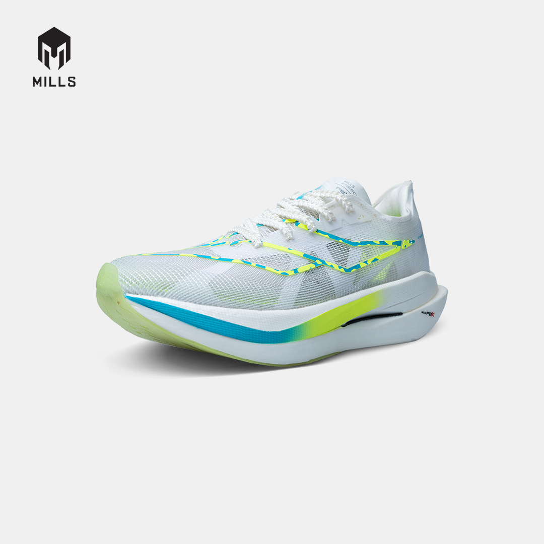 MILLS SEPATU LARI RUNNING SHOES ENERCHARGE M1 WHITE/OCEAN.BLUE/NEON.LIME 9105304