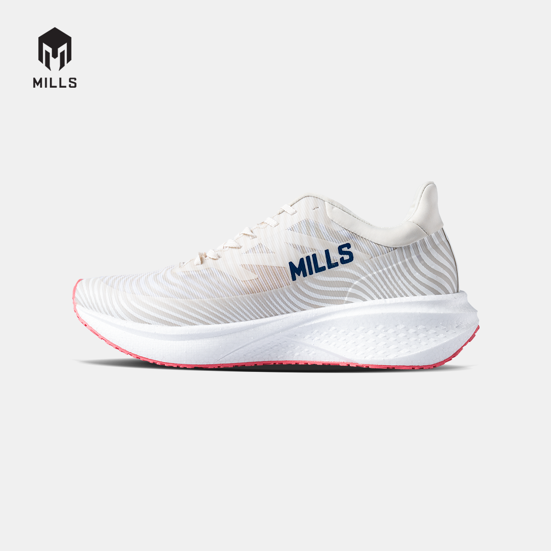 MILLS SEPATU LARI RUNNING SHOES ENERMAX DYNAPLATE OFF WHITE/CORAL RED/NAVY 9100709