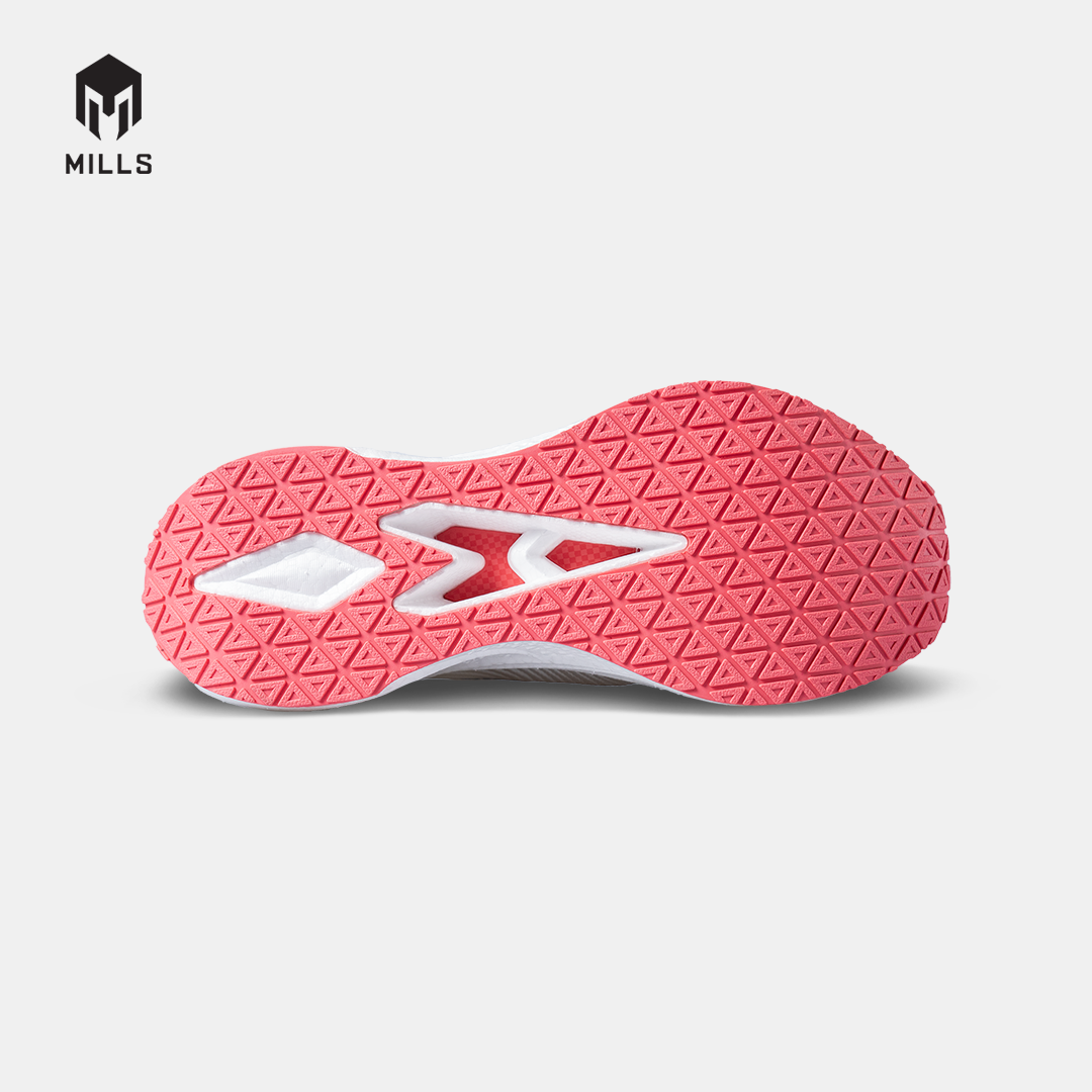 MILLS SEPATU LARI RUNNING SHOES ENERMAX DYNAPLATE OFF WHITE/CORAL RED/NAVY 9100709