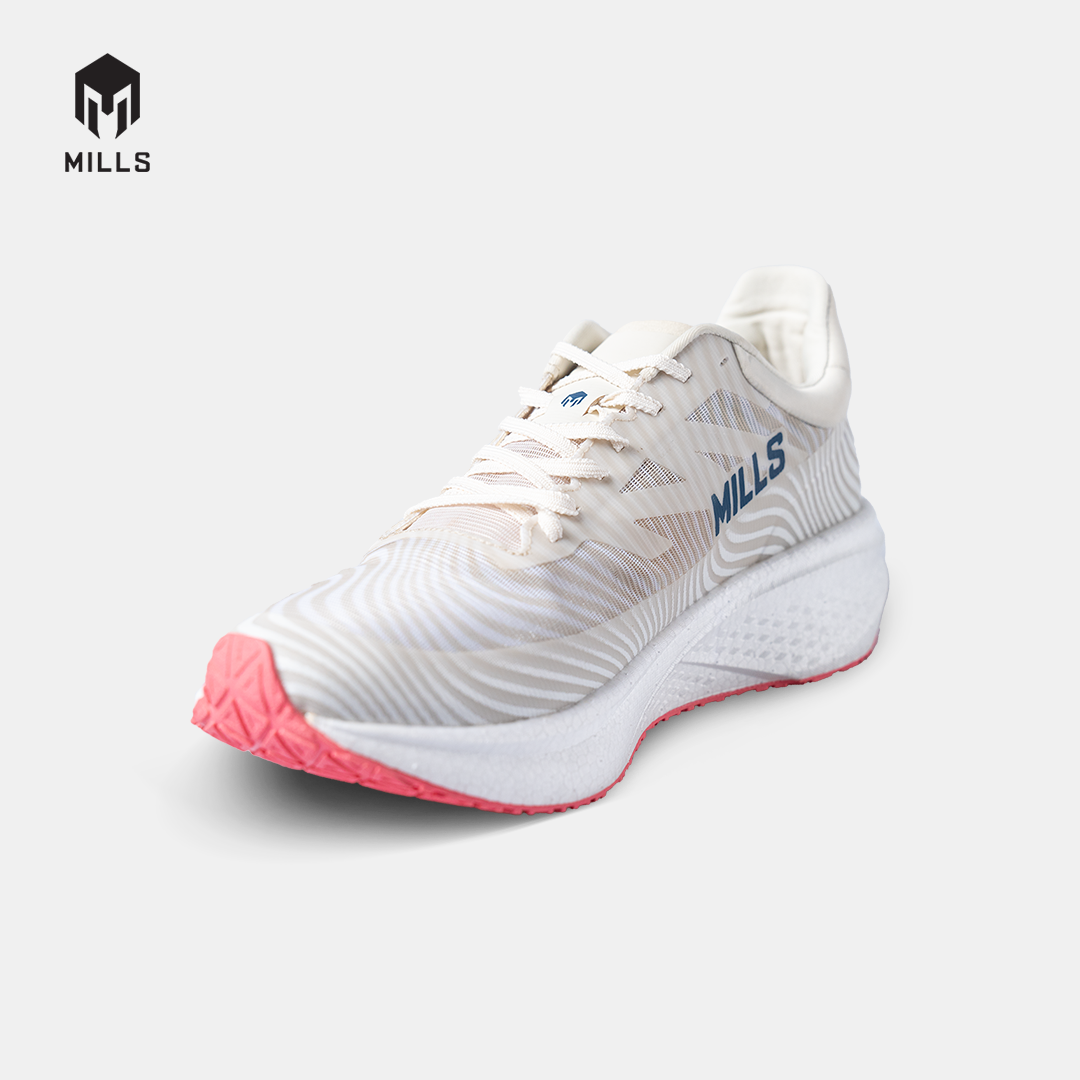 MILLS SEPATU LARI RUNNING SHOES ENERMAX DYNAPLATE OFF WHITE/CORAL RED/NAVY 9100709