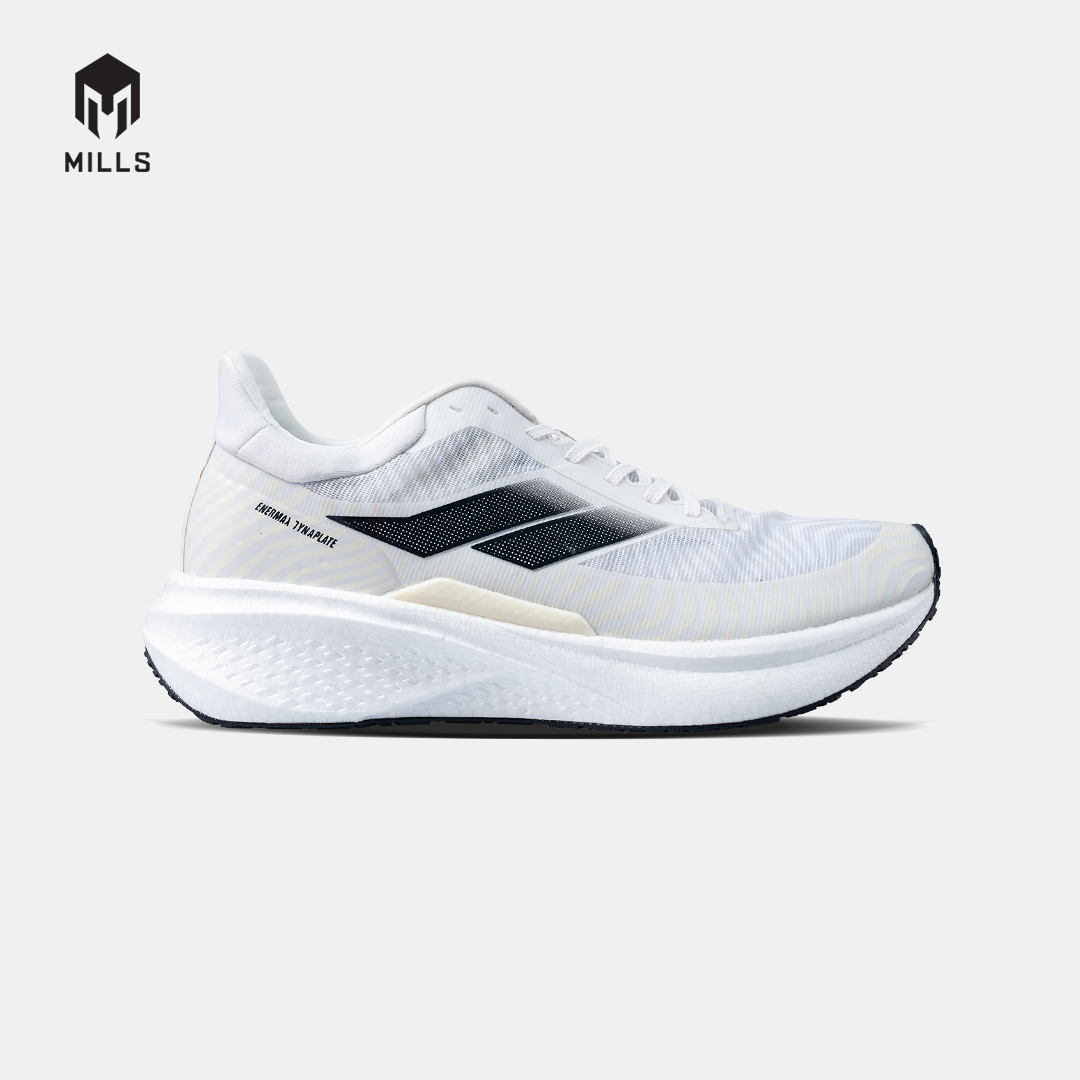MILLS SEPATU LARI RUNNING SHOES ENERMAX DYNAPLATE WHITE/BLACK/OFF WHITE 9100710