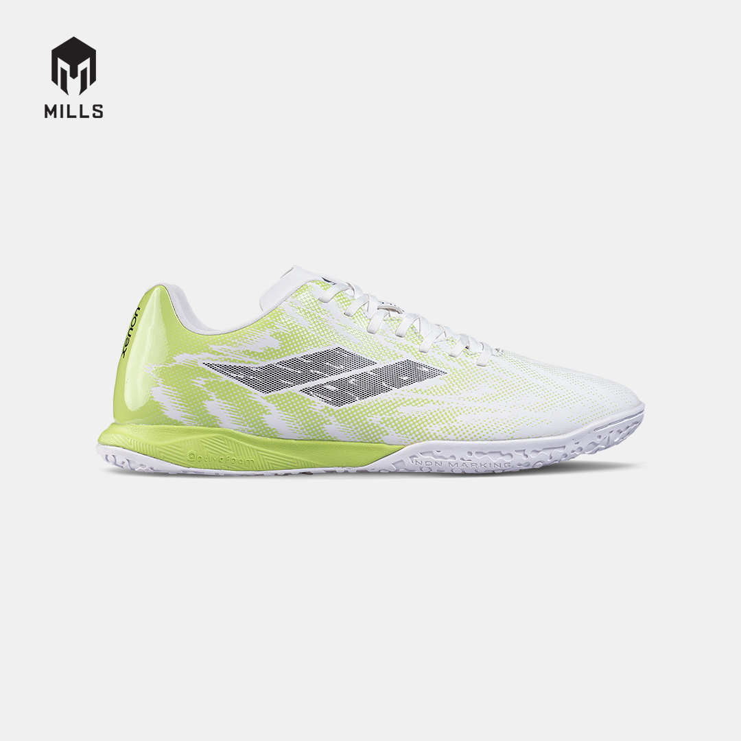 MILLS SEPATU FUTSAL XENON IN WHITE/LIME.GREEN 9401608