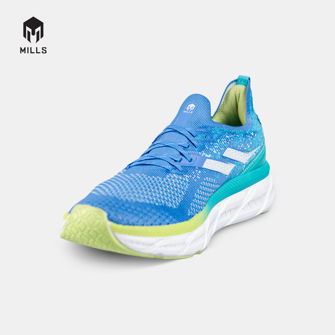 MILLS SEPATU LARI RUNNING SHOES ENERMAX NANOKNIT BLUE/CYAN/WHITE 9105101
