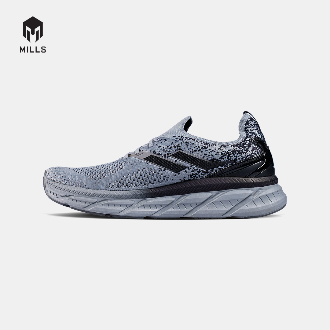 MILLS SEPATU LARI RUNNING SHOES ENERMAX NANOKNIT GREY/BLACK 9105102