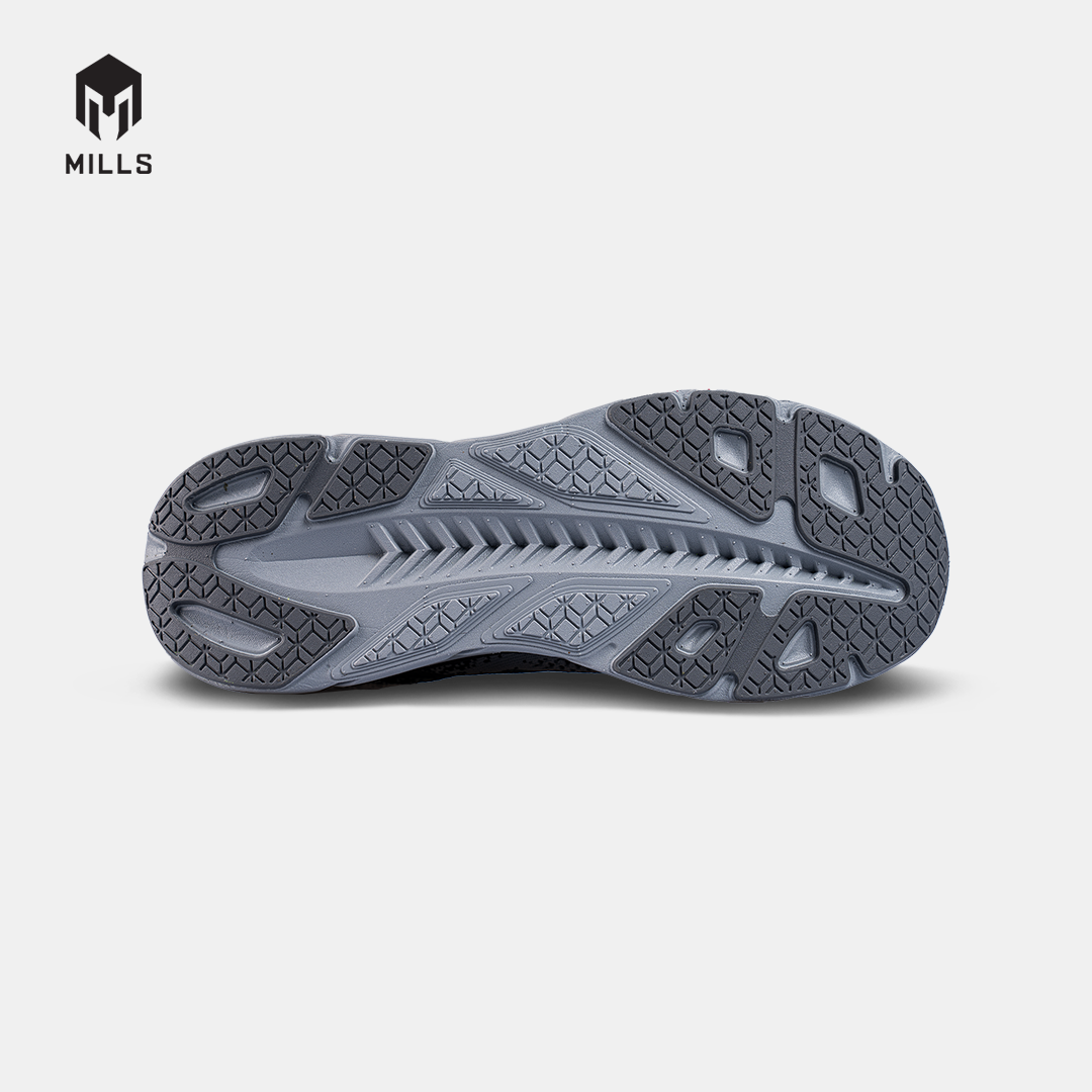 MILLS SEPATU LARI RUNNING SHOES ENERMAX NANOKNIT GREY/BLACK 9105102
