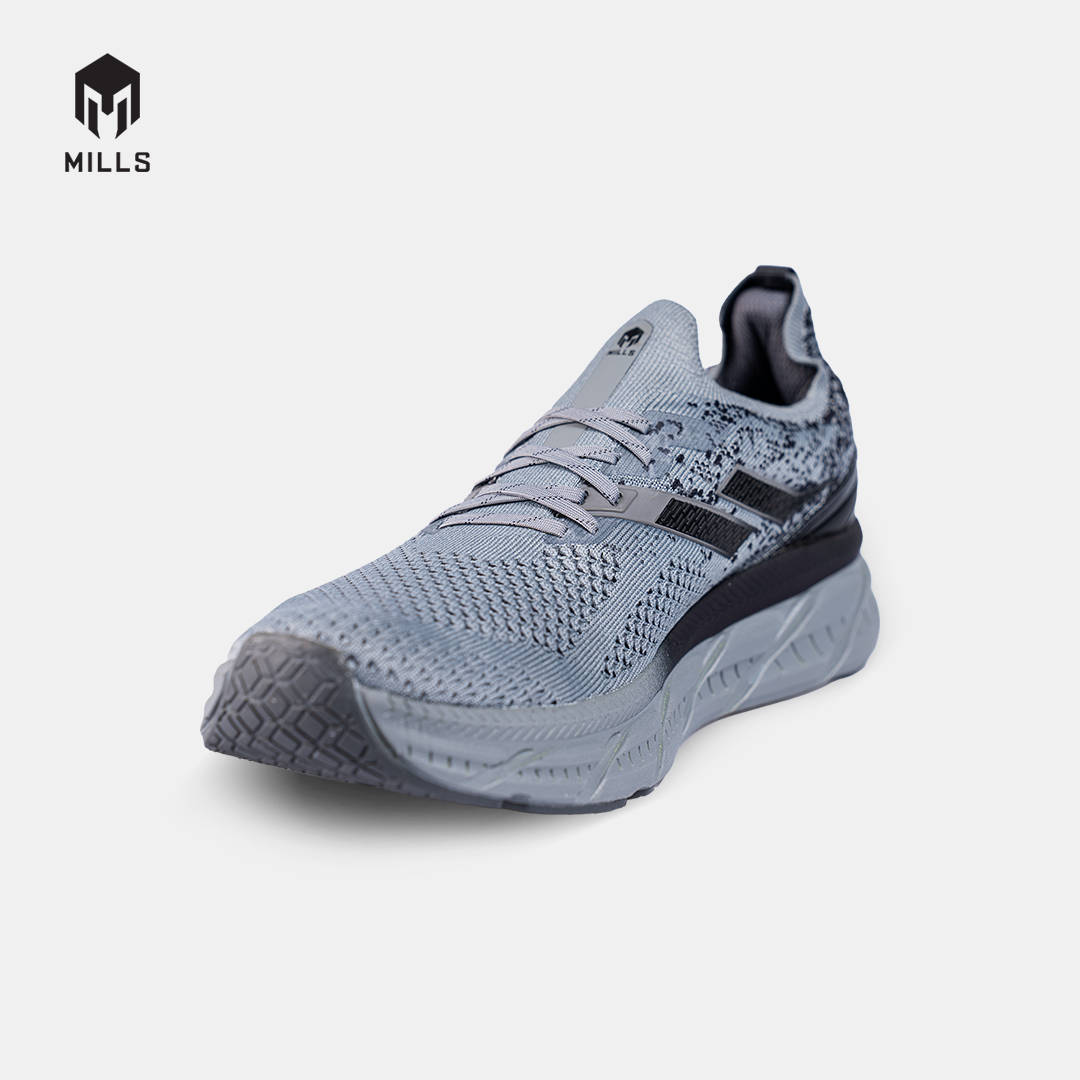 MILLS SEPATU LARI RUNNING SHOES ENERMAX NANOKNIT GREY/BLACK 9105102