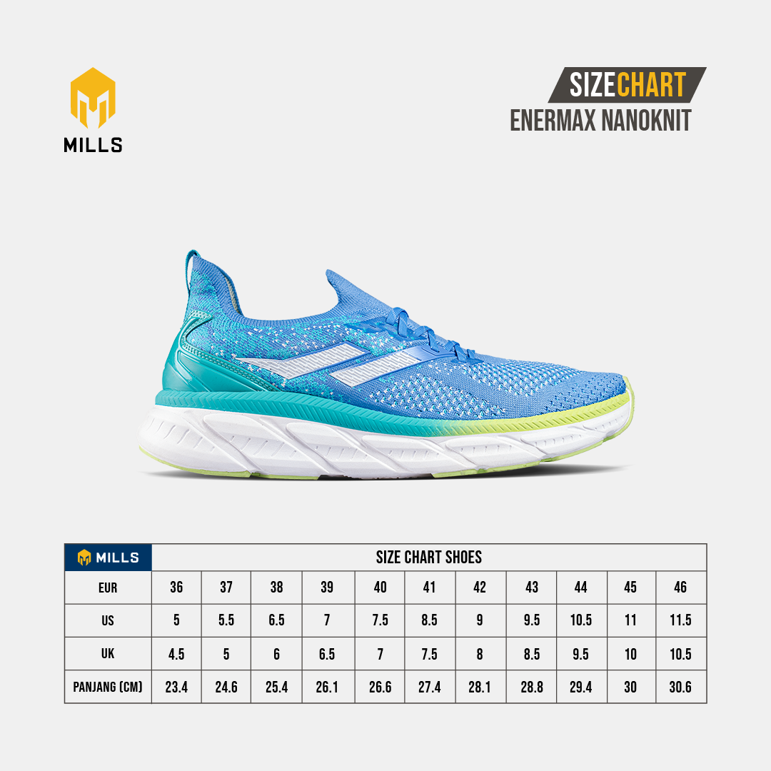 MILLS SEPATU LARI RUNNING SHOES ENERMAX NANOKNIT GREY/BLACK 9105102