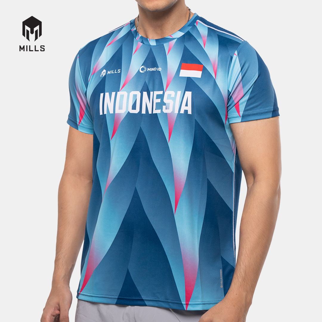 MILLS PASI TRAINING RUNNING T-SHIRT MEN BLUE 00100053