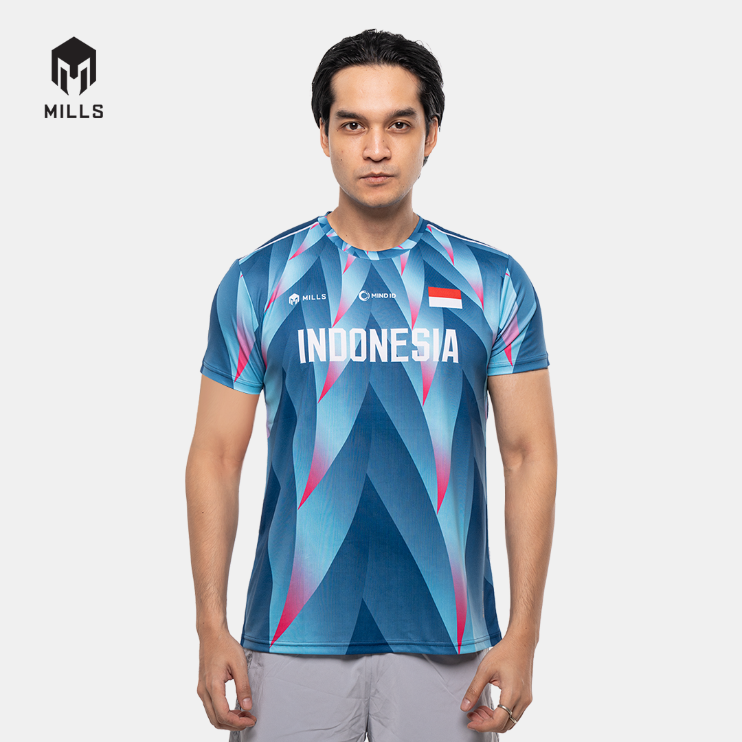 MILLS PASI TRAINING RUNNING T-SHIRT MEN BLUE 00100053