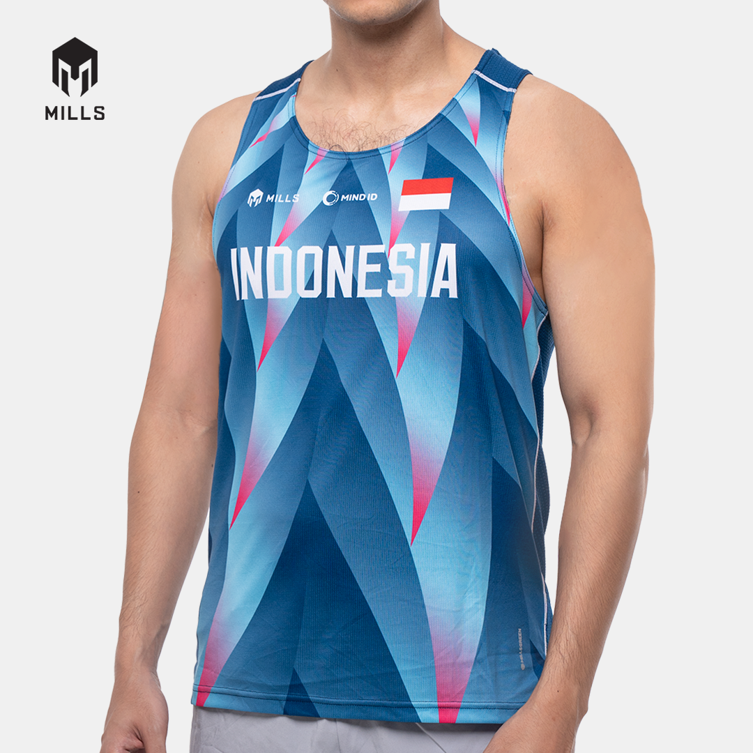 MILLS PASI TRAINING RUNNING TANK TOP MEN BLUE 01100015