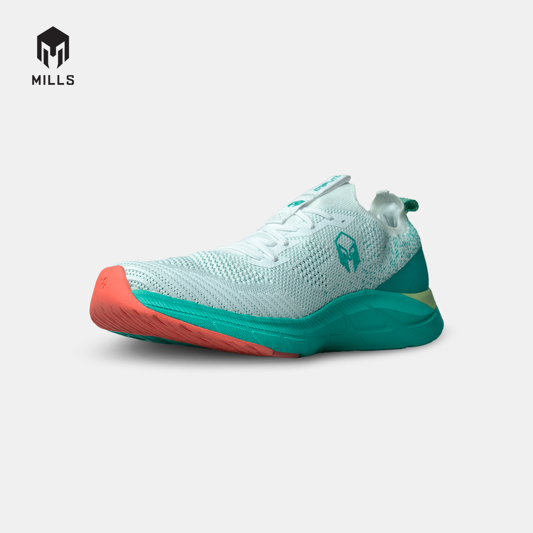 Mills Sepatu Lari Running Shoes Treximo Enerlite White / Teal / Coral 9102011