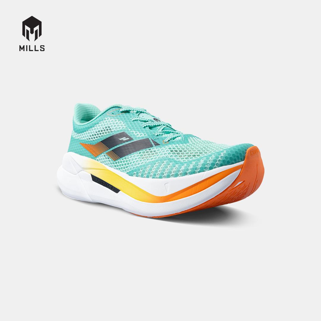 MILLS SEPATU LARI RUNNING SHOES ENERPRO ZENITH PASTEL.JADE/ORANGE/NEON.YELLOW 9104502
