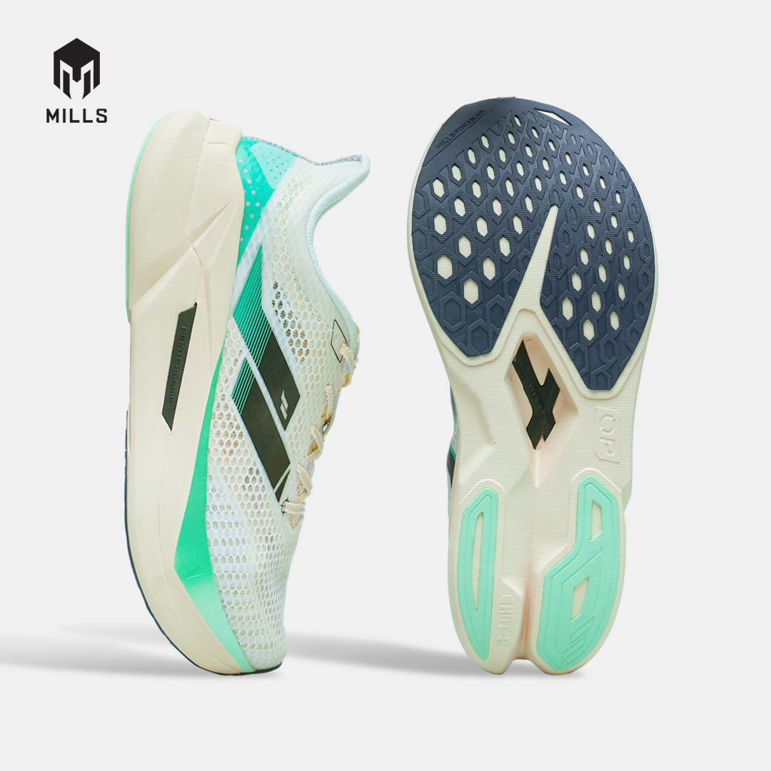 MILLS SEPATU LARI RUNNING SHOES ENERPRO ZENITH WINTER.WHITE/WHITE/GREEN 9104404