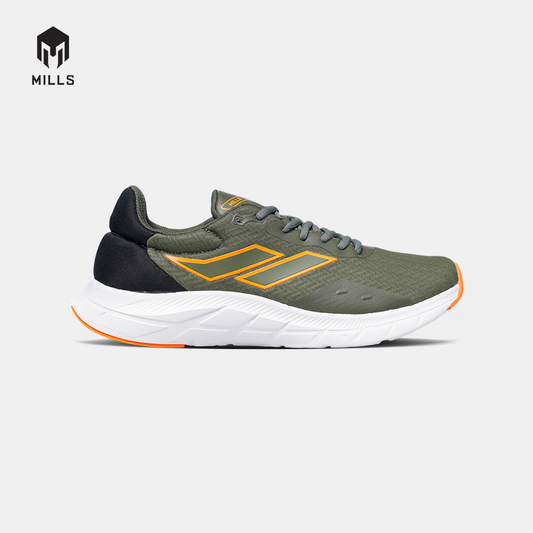 MILLS SEPATU LARI RUNNING SHOES TREXIMO VISION OLIVE/BLACK/ORANGE 9103408