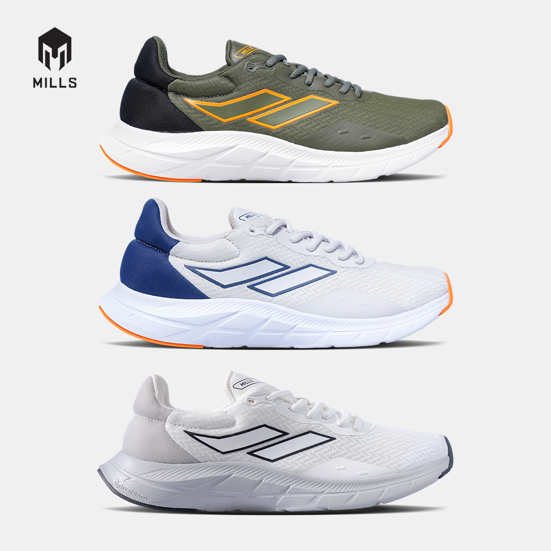 MILLS SEPATU LARI RUNNING SHOES TREXIMO VISION WHITE/LT.GREY/BLACK 9103409