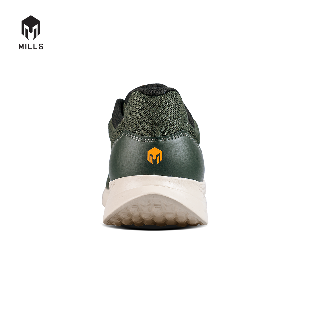 Mills Sepatu Lari Running Shoes Specter Olive/Broken White / Orange 9101404