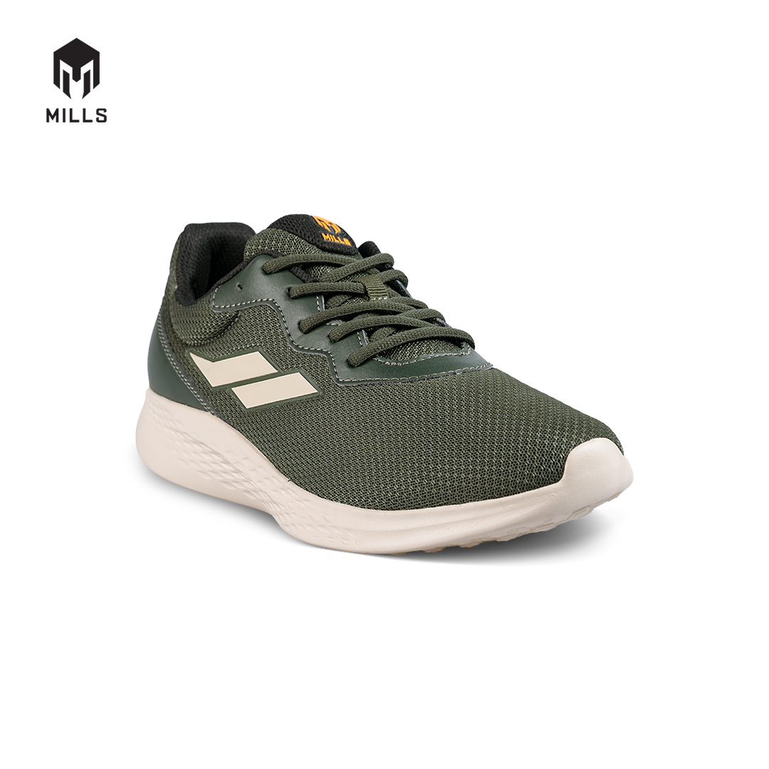 Mills Sepatu Lari Running Shoes Specter Olive/Broken White / Orange 9101404