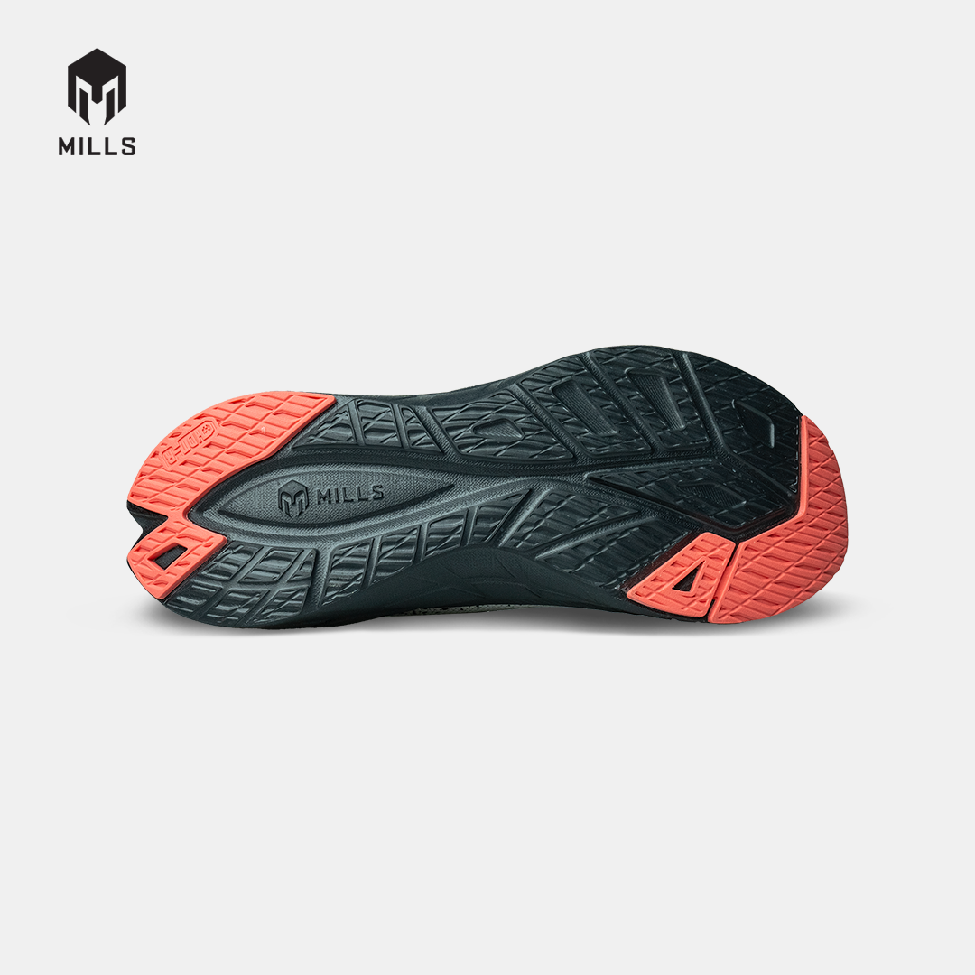 Mills Sepatu Lari Running Shoes Treximo Enerlite Grey / Black / Coral 9102010