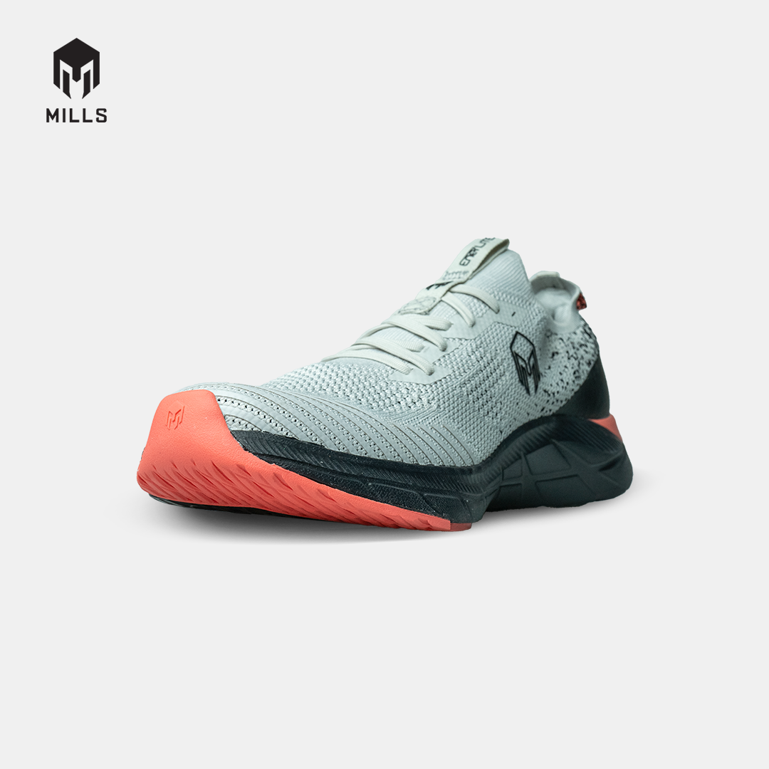 Mills Sepatu Lari Running Shoes Treximo Enerlite Grey / Black / Coral 9102010
