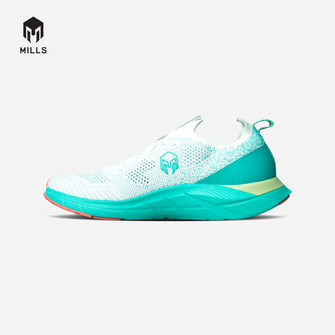 Mills Sepatu Lari Running Shoes Treximo Enerlite White / Teal / Coral 9102011