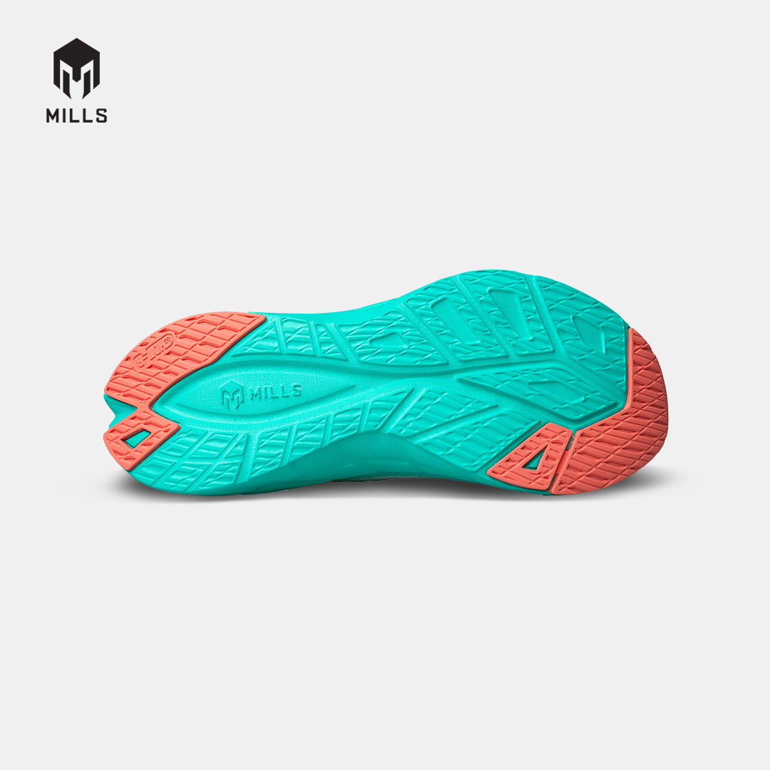 Mills Sepatu Lari Running Shoes Treximo Enerlite White / Teal / Coral 9102011