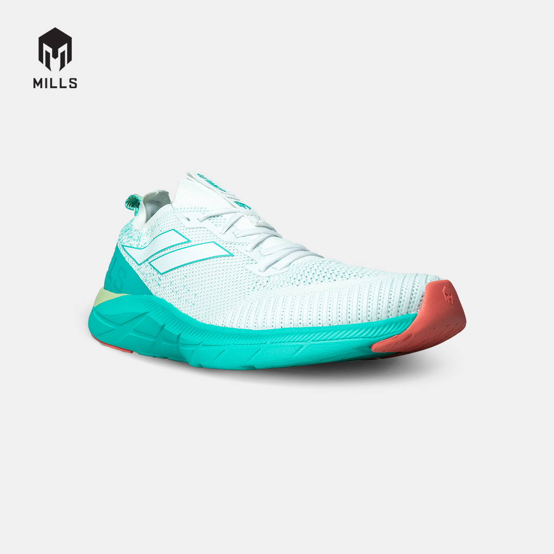 Mills Sepatu Lari Running Shoes Treximo Enerlite White / Teal / Coral 9102011