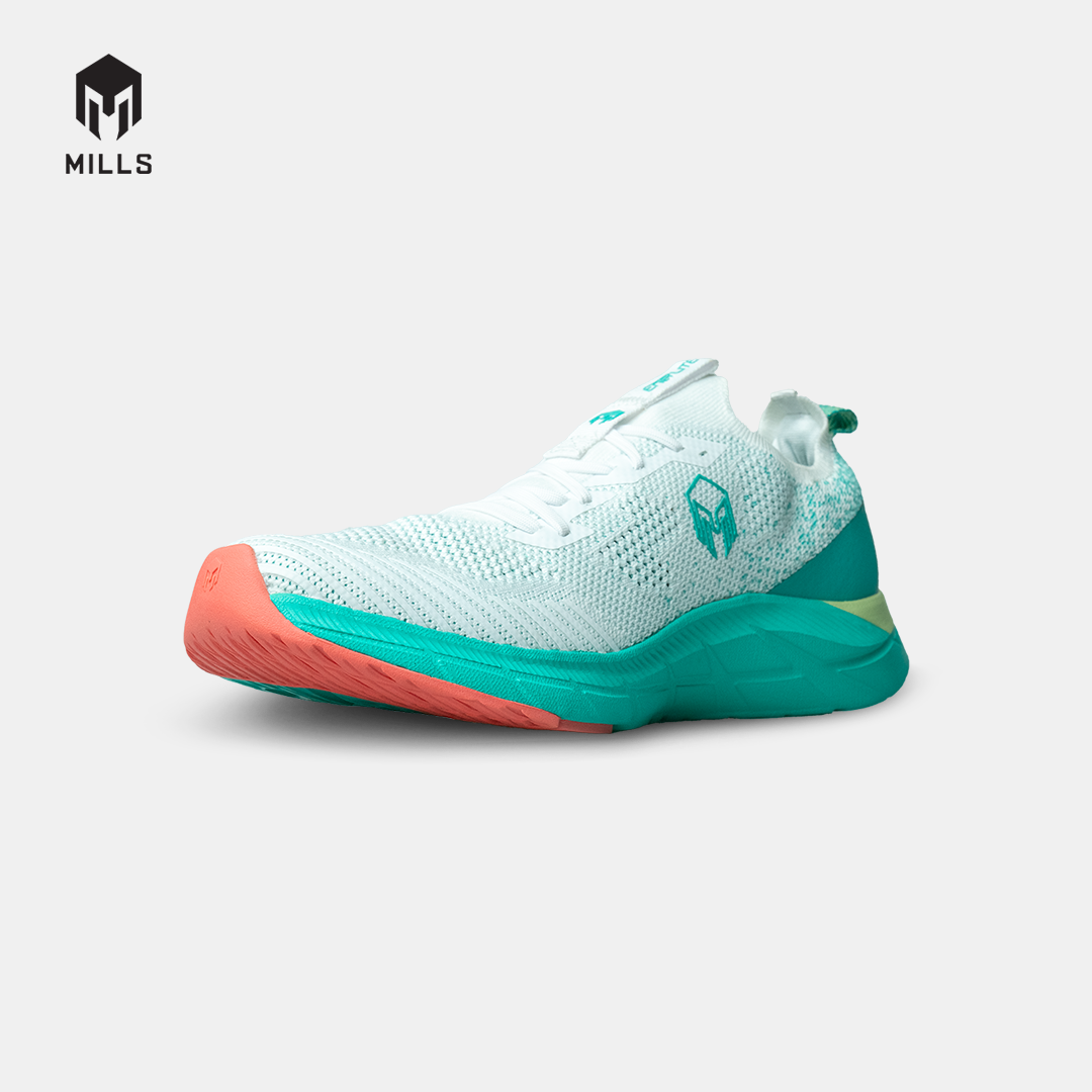Mills Sepatu Lari Running Shoes Treximo Enerlite White / Teal / Coral 9102011