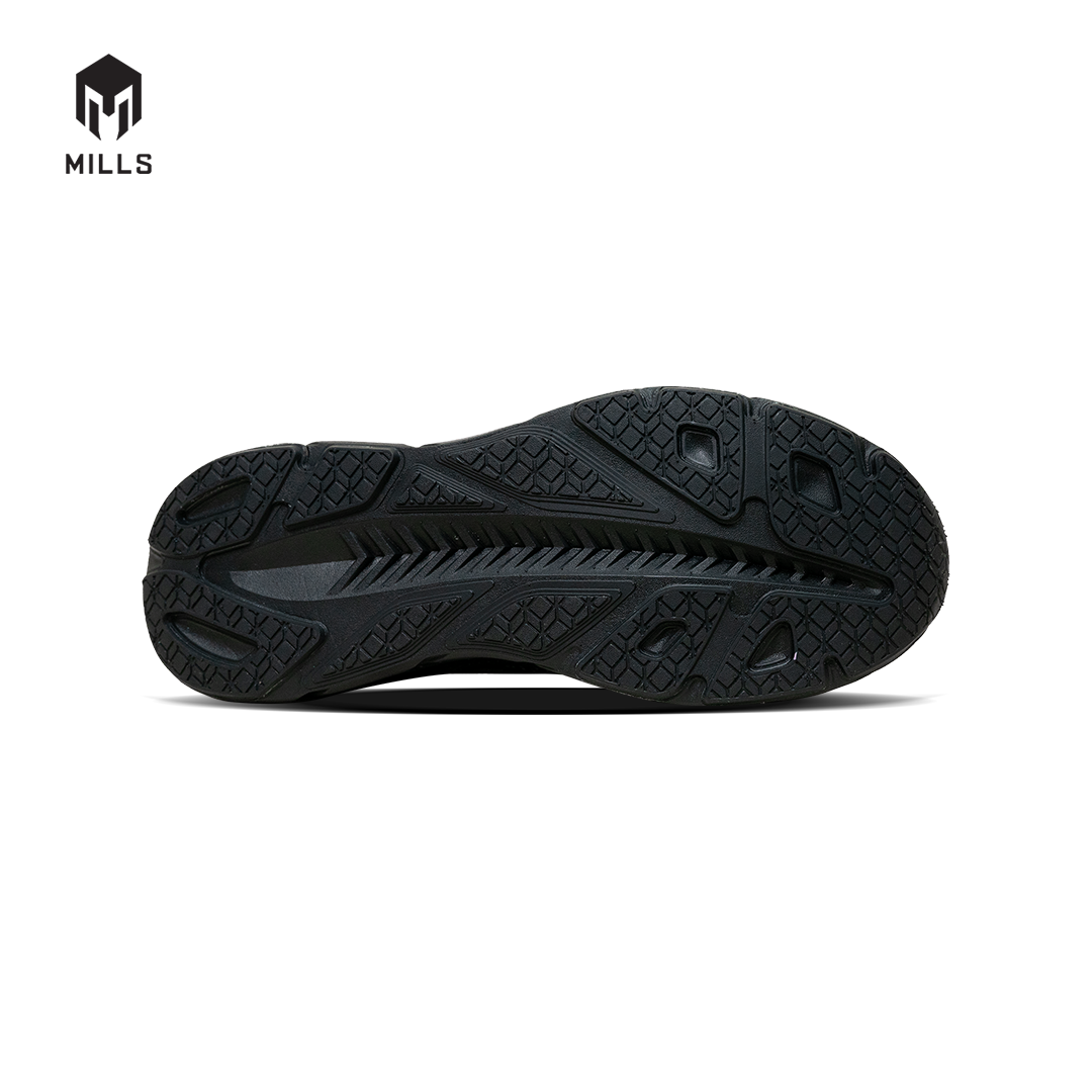 Mills Sepatu Lari Running Shoes Enermax Nanoknit Black / DK Grey 9103104