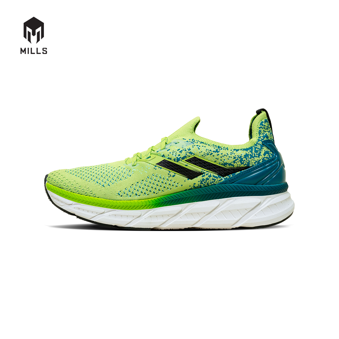 Mills Sepatu Lari Running Shoes Enermax Nanoknit Green / Black / White 9103105