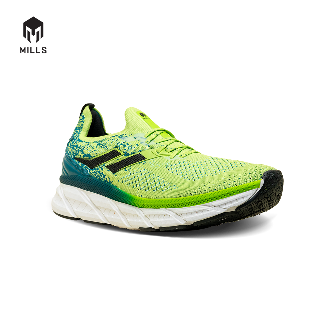 Mills Sepatu Lari Running Shoes Enermax Nanoknit Green / Black / White 9103105