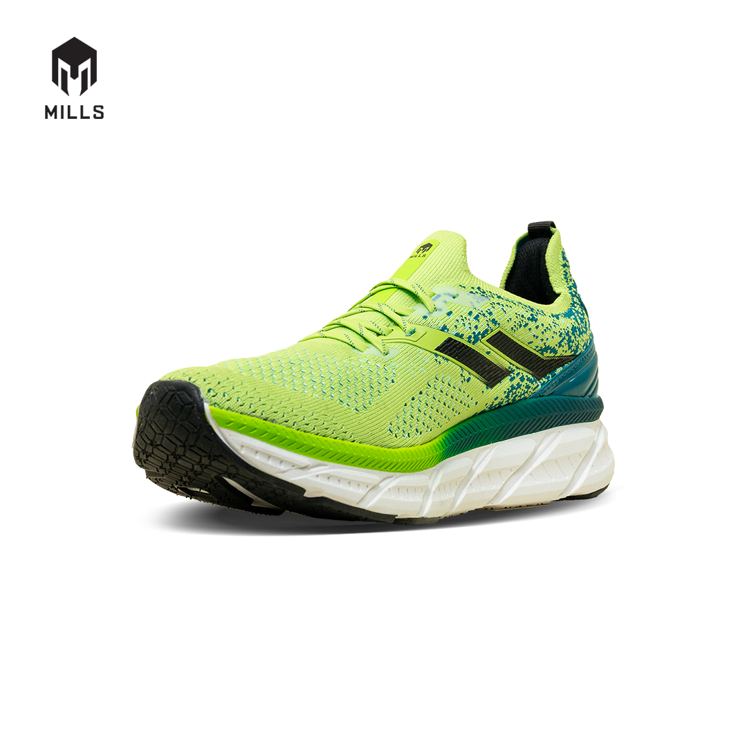 Mills Sepatu Lari Running Shoes Enermax Nanoknit Green / Black / White 9103105