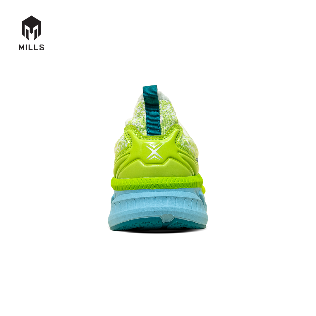 Mills Sepatu Lari Running Shoes Enermax Nanoknit White / Green / Turquoise 9103107