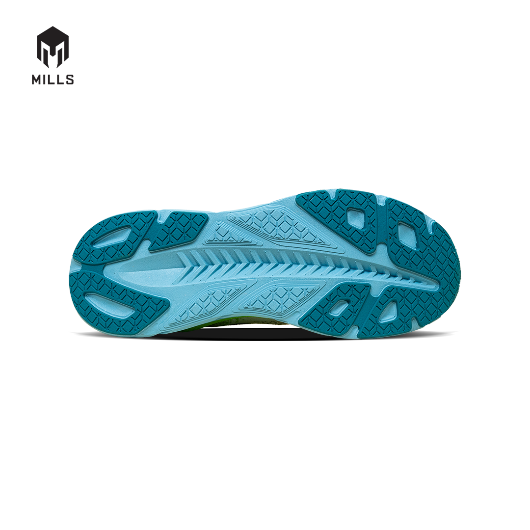 Mills Sepatu Lari Running Shoes Enermax Nanoknit White / Green / Turquoise 9103107