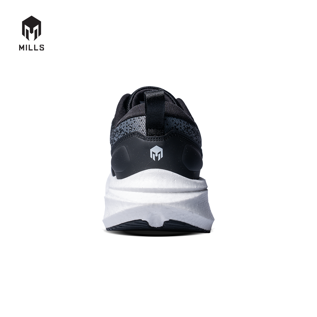 Mills Sepatu Lari Running Shoes Dynaplate Fineknit Black / DK Grey / White 9103601
