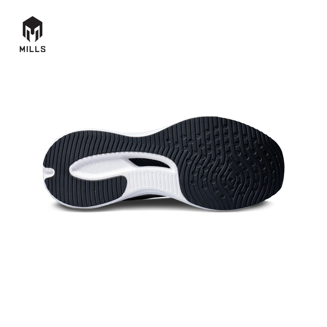 Mills Sepatu Lari Running Shoes Dynaplate Fineknit Black / DK Grey / White 9103601