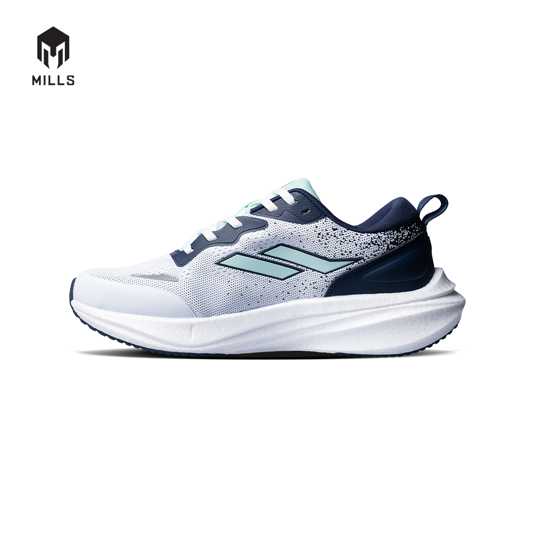 Mills Sepatu Lari Running Shoes Dynaplate Fineknit White / Tosca / Navy 9103602