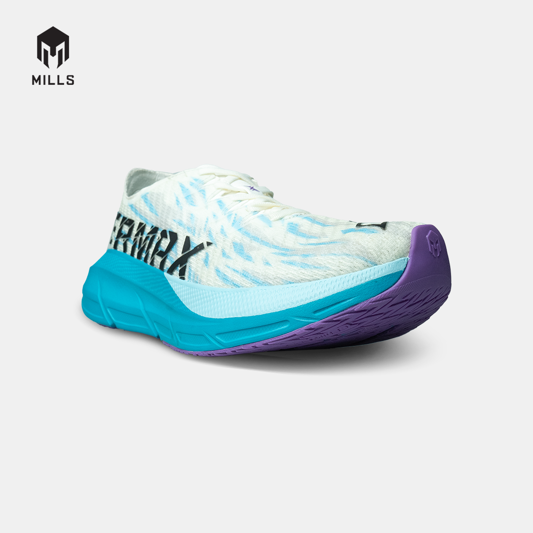 Mills Sepatu Lari Running Shoes Enermax Cushion M2 White / Pine Green / Purple 9104004