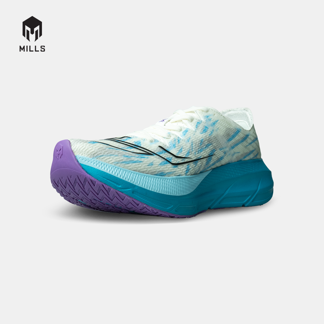 Mills Sepatu Lari Running Shoes Enermax Cushion M2 White / Pine Green / Purple 9104004